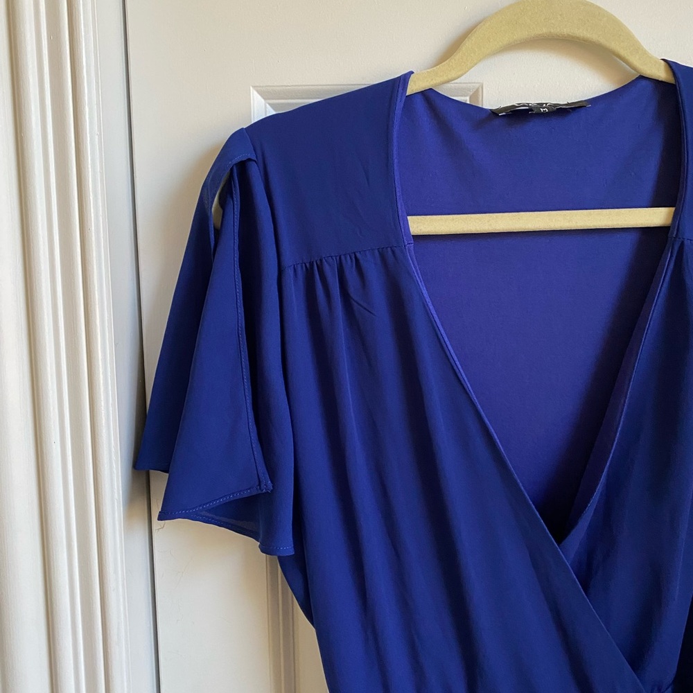 Lulu’s Rise to the Occasion Royal Blue Midi Wrap Dress - Picture 10 of 10